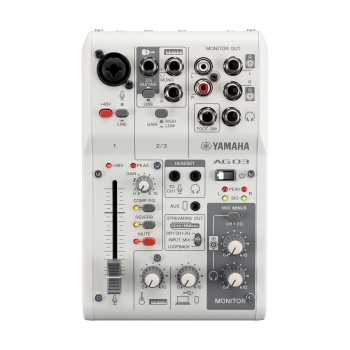 Yamaha AG03MK2 live streaming mixer white