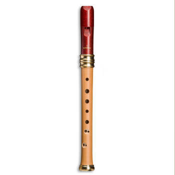 Mollenhauer 1119R Soprano Recorder Adri's Dream Flute Wood/Plastic Red, Baroque Double Hole