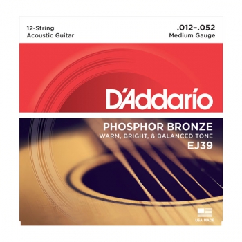 Daddario EJ39 12-String Phosphor Bronze Medium 12-52