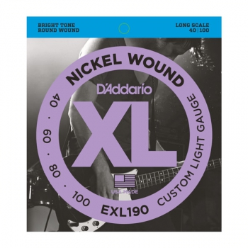 Daddario EXL190 Nickel Wound Bass Custom Light 40-100 Long Scale