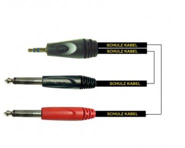 Schulz Kabel MS 3 Mono- auf Mini-Stereo-Klinke Adapterkabel 3m