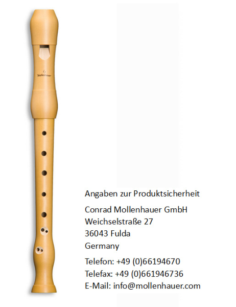 Mollenhauer 1042 Sopranblockflöte Birnbaum natur, barock Doppelloch