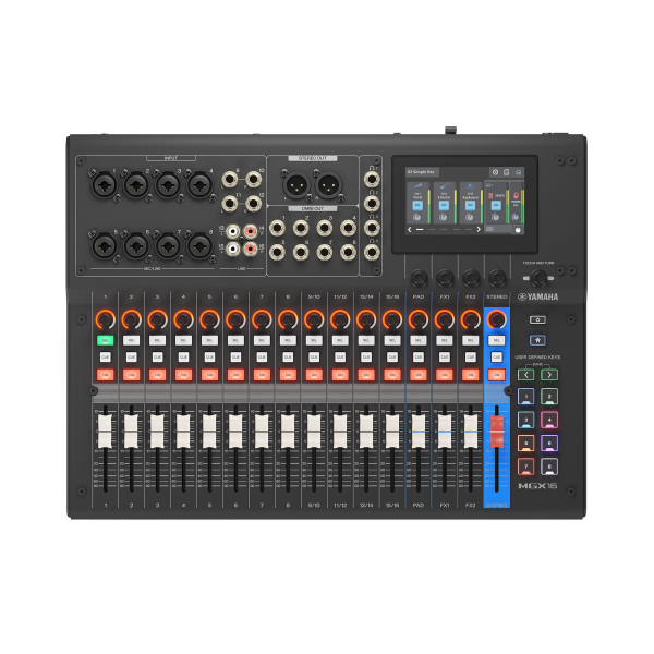 Yamaha MGX12V Digitales Mischpult mit 18 Kanälen und Video-Interface schwarz