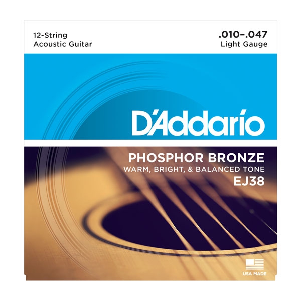 Daddario EJ38 12-String Phosphor Bronze Light 10-47