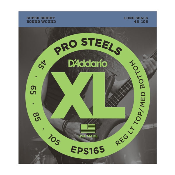 Daddario EPS165 ProSteels Bass Custom Light 45-105 Long Scale