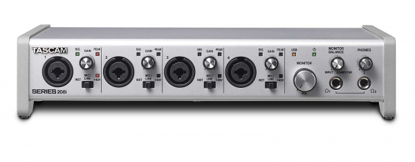 Tascam Series 208i USB-Audio-/MIDI-Interface mit DSP-Mixer (20 Eingänge, 8 Ausgänge)